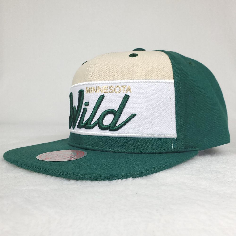 Minnesota Wild Mitchell & Ness NHL Snapback Hat Cap 3D Logo Green White NWT - Picture 7 of 8